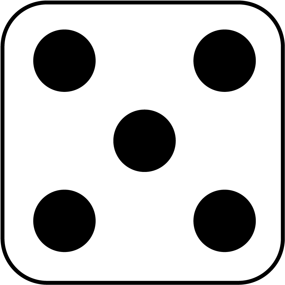 Dots Clipart Five - Five Side Of Dice (1050x1050), Png Download