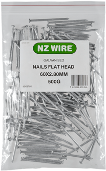 Nz Wire Flat Head Galvanised Nails 60mm X - Hook (478x358), Png Download