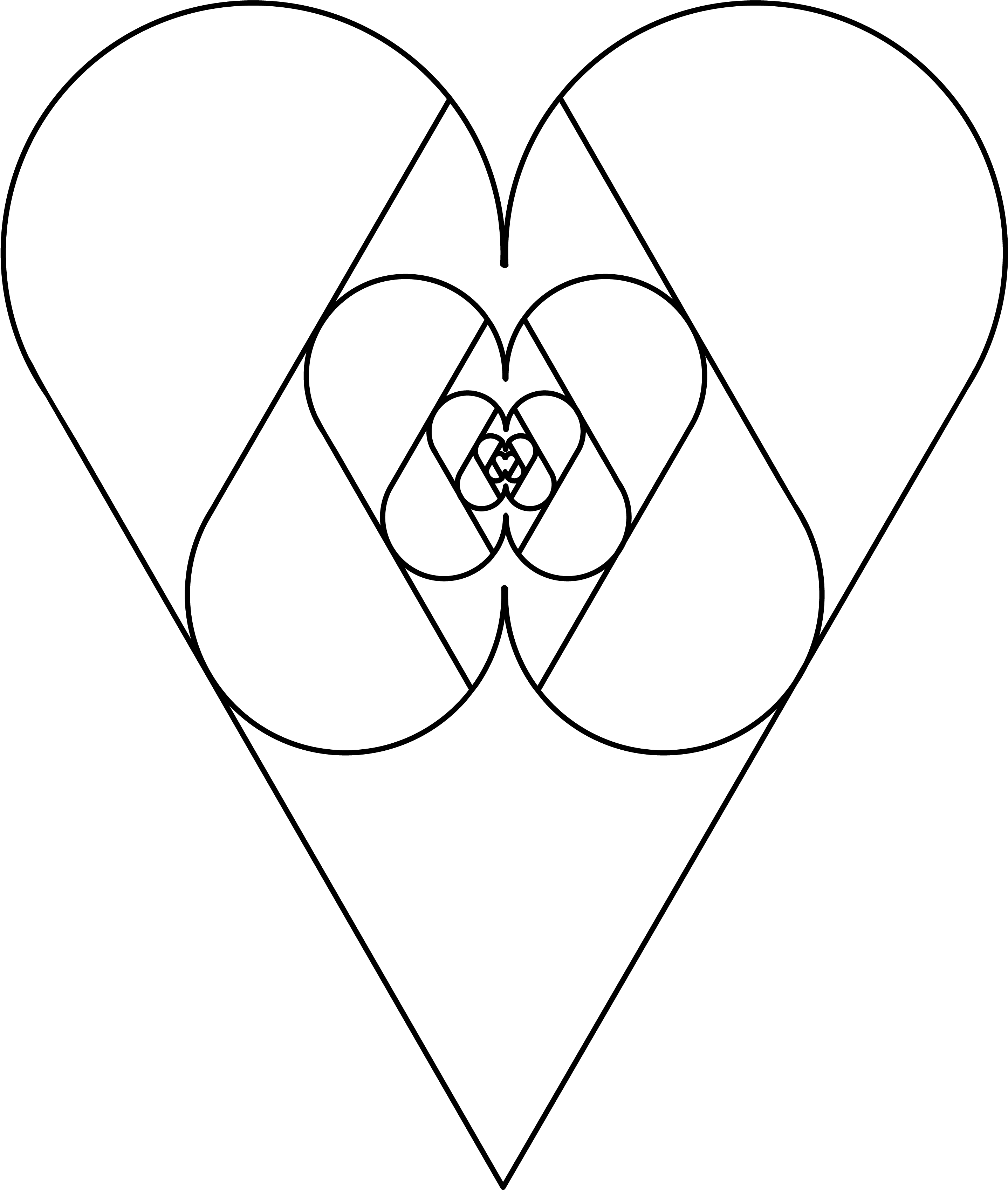 Sacred Geometry Angle Drawing - Sacred Geometry Love Heart (2975x3456), Png Download