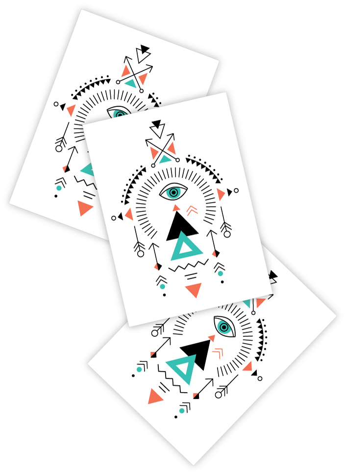 High Quality Temporary Tattoos "mystic Sygn" With Sacred - Colorful Geometric Tribal Toten 5'x7'area Rug (810x1080), Png Download