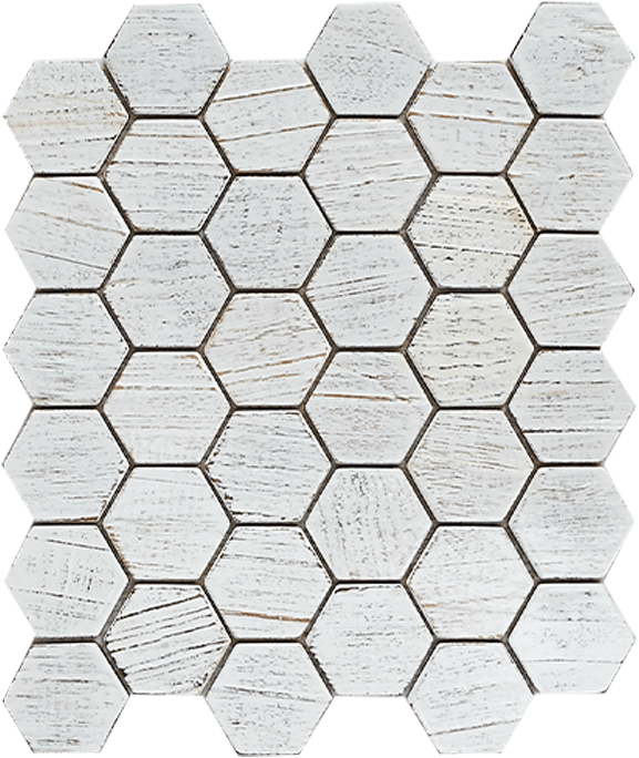 Hexagon Mosaic White Resin - Tile (1000x1000), Png Download