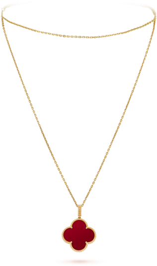 Magic Alhambra Long Necklace, 1 Motif, Gold - Van Cleef Necklace Black (620x620), Png Download