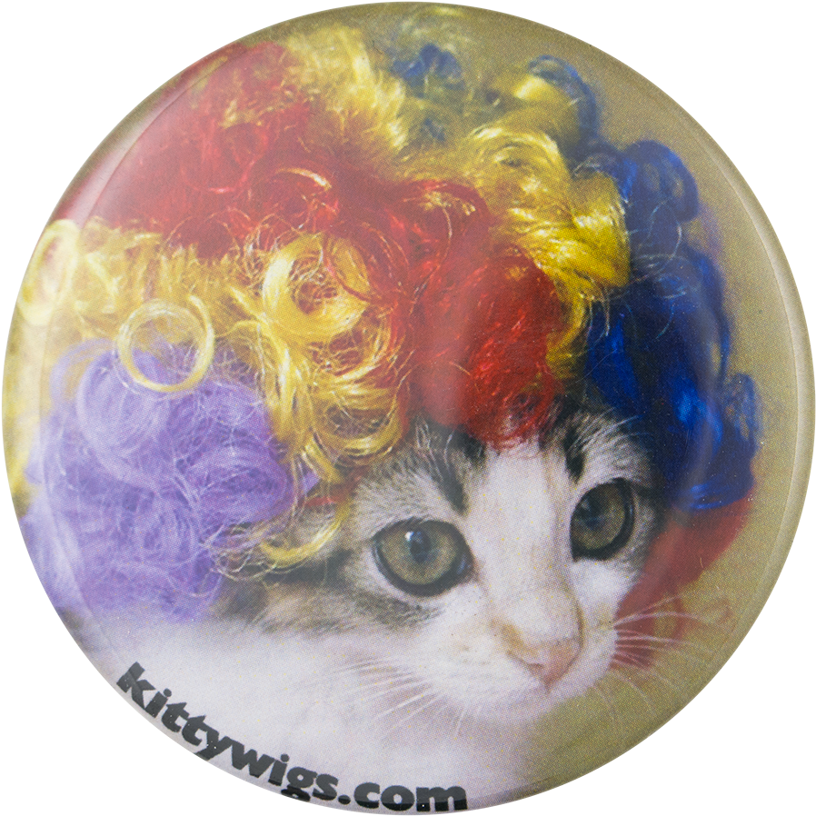 Kitty Wigs Rainbow Humorous Button Museum - Android Application Package (1000x990), Png Download