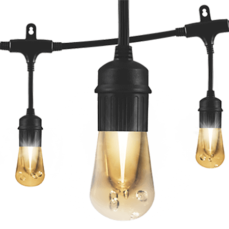 String Lights - Enlighten By Jasco Vintage Led Caf 6 Light Globe String (450x450), Png Download