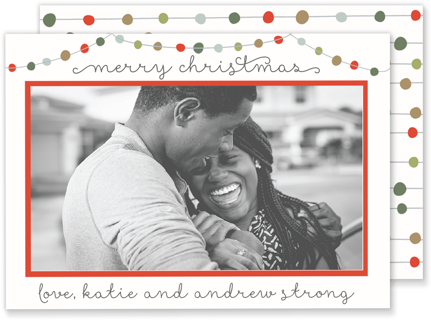 Strong String Lights Christmas Card - Sie Sagte Ja Verlobungs-foto Save The Date Karte (1500x1073), Png Download