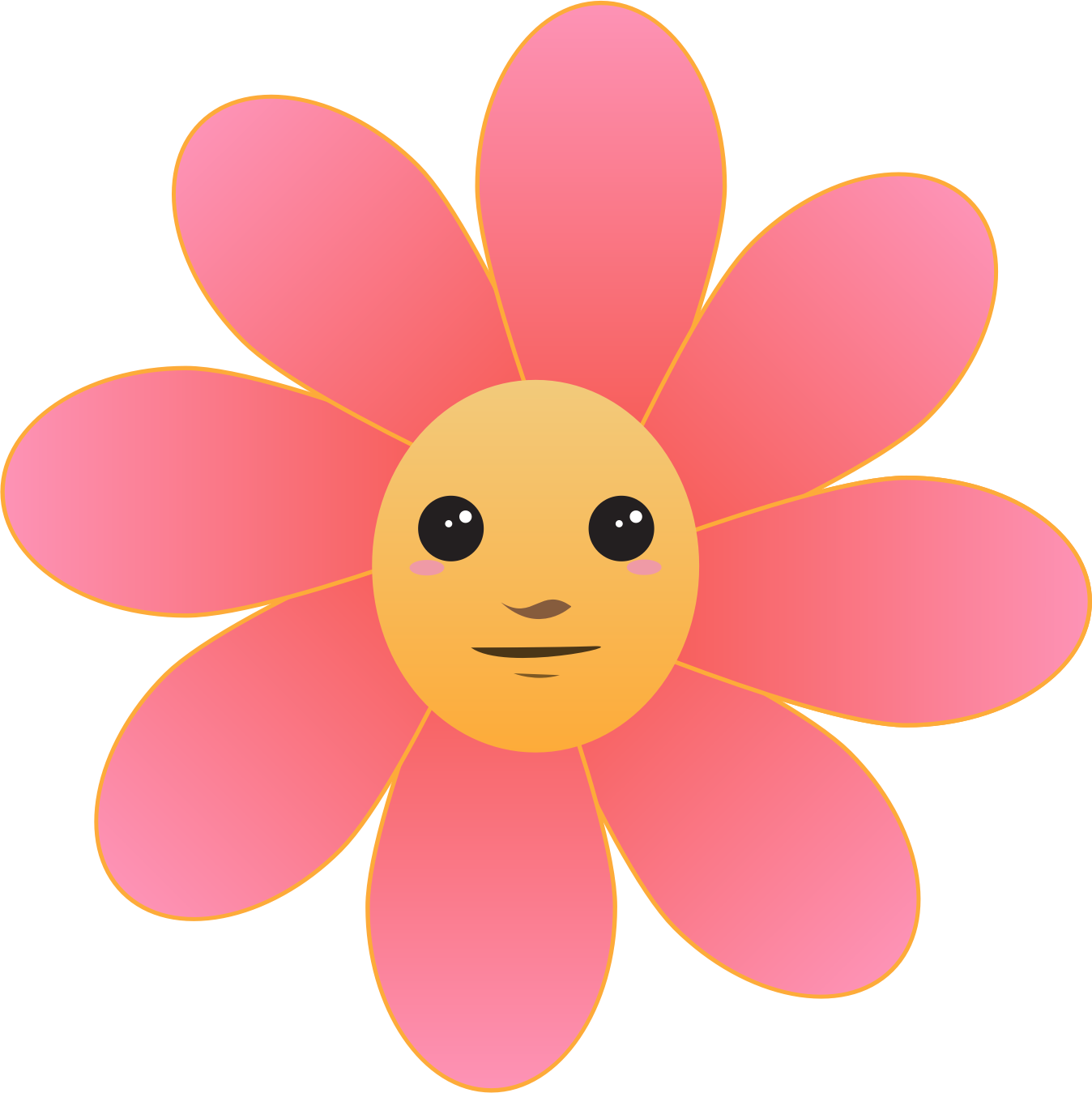 Download Flower Face Vector Black And White Flower Icon Png PNG Image with No Background