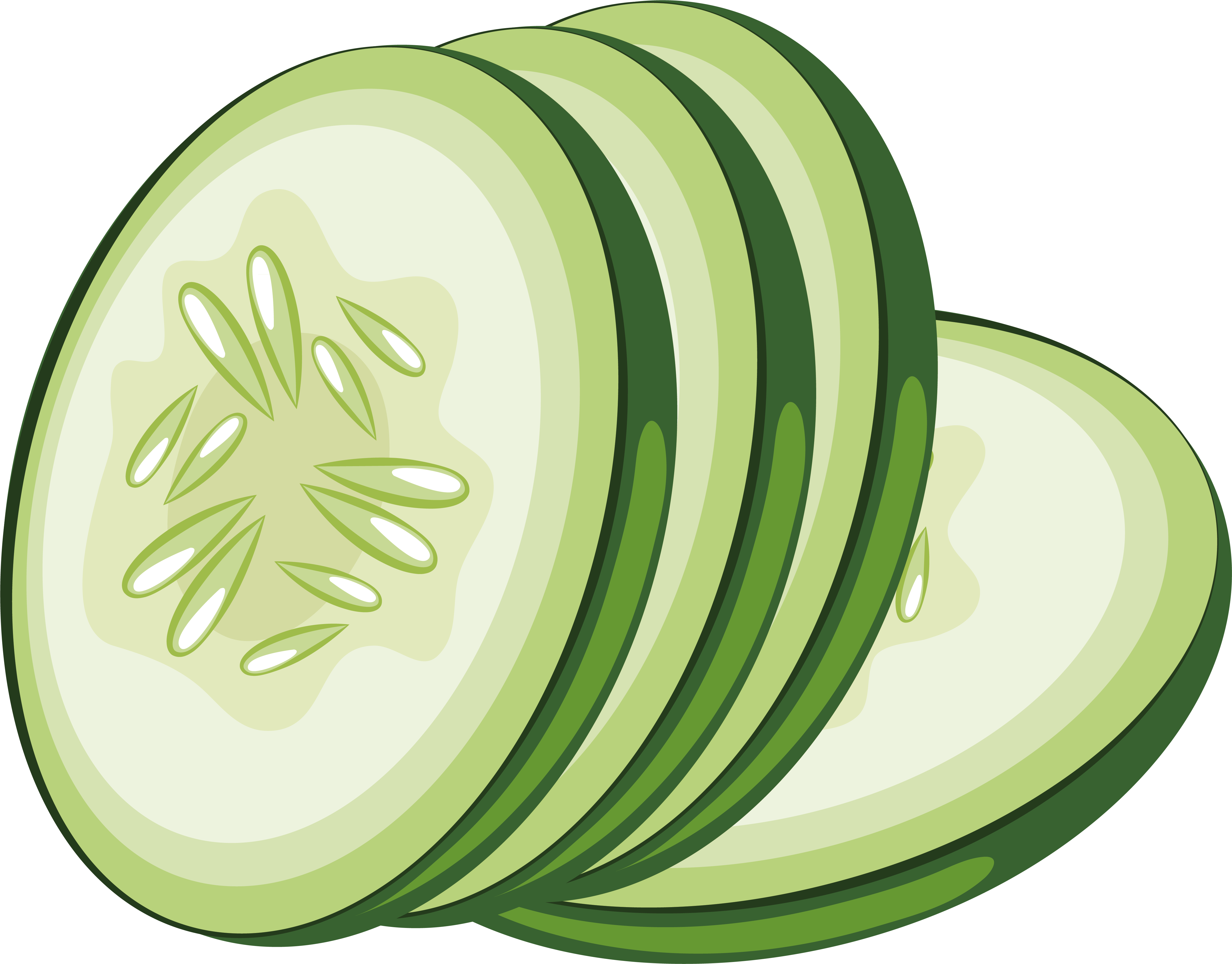 Clip Black And White Stock Cucumber Slice Clipart - Cucumber Png (4850x3797), Png Download