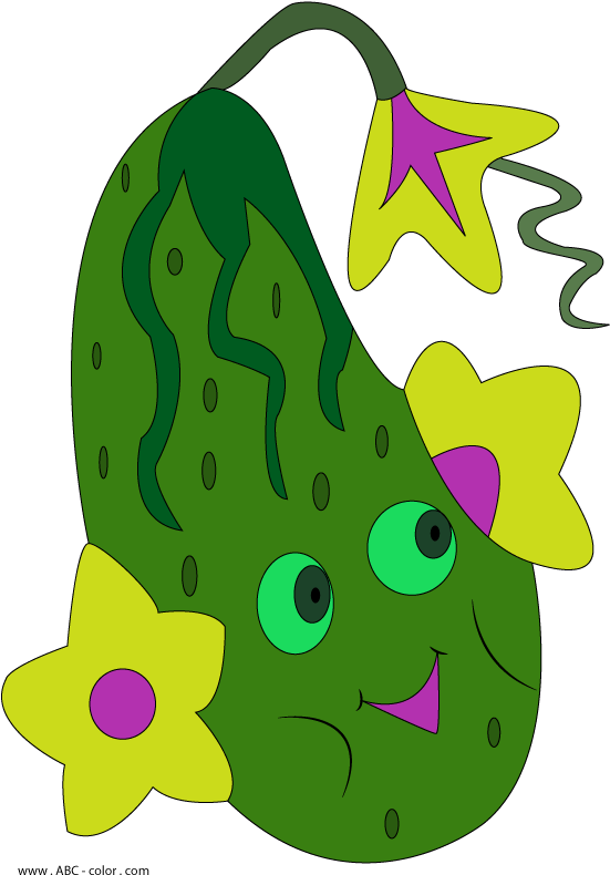 Cucumber Mask Raster Picture - Малюнок Огірка (567x822), Png Download
