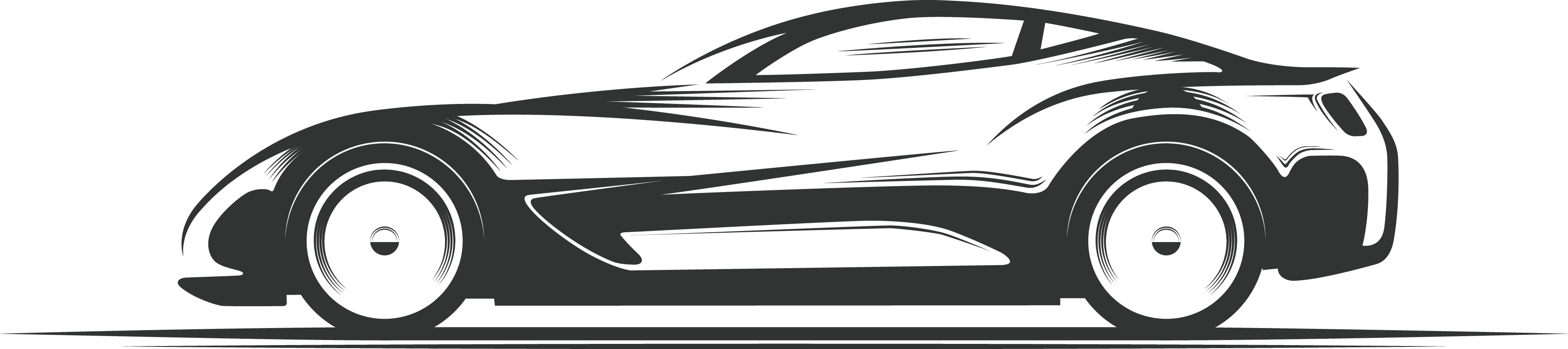 Sports Car Silhouette Png (3661x816), Png Download