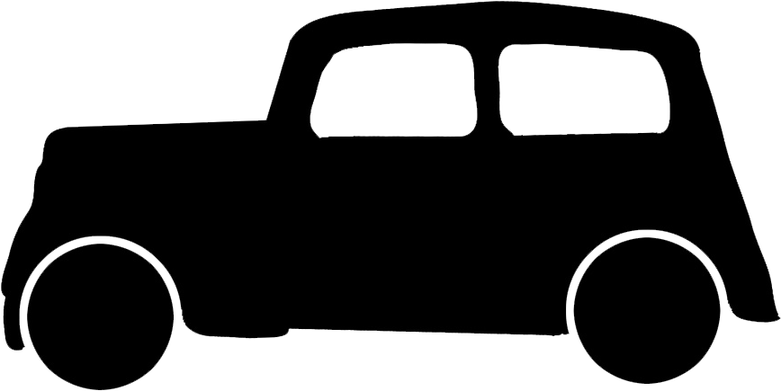 Car Silhouette - - Vintage Car Silhouette Png (886x470), Png Download