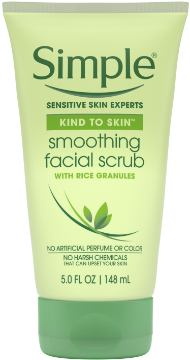 Simple Kind To Skin Smoothing Facial Scrub - Best Drugstore Exfoliator Face Wash (381x381), Png Download