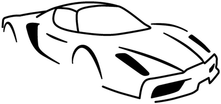 Ferrari Silhouette Png - Ferrari Sketch Png Transparent (800x800), Png Download
