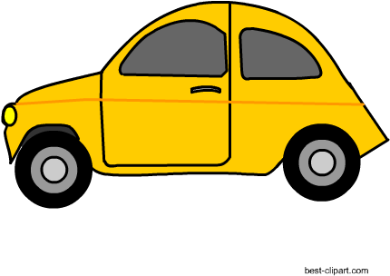 Yellow Car Free Clip Art - Yellow Car Clipart (450x450), Png Download