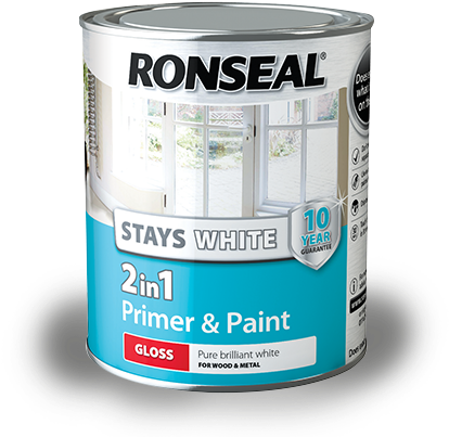 Stays White 2in1 Primer 750 2015 - Ronseal Stays White 2 In 1 Trim Paint Gloss 750ml (445x445), Png Download