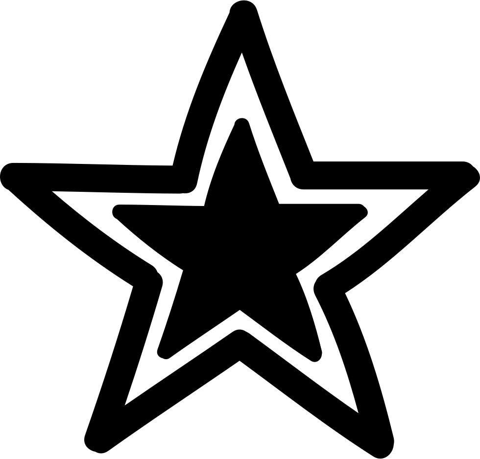 Star Outline With Black Smaller Star Inside Comments - Perfect Line Collapsible Can Cooler (980x938), Png Download