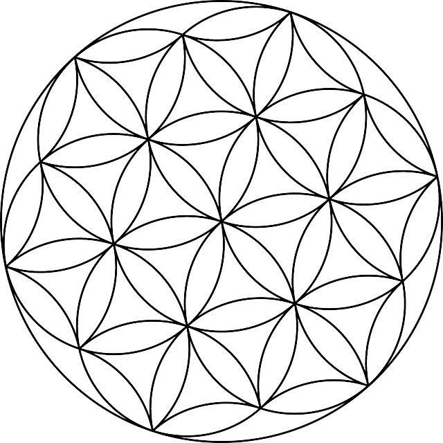 Clip Black And White Library Circle Design Drawing - Seed Of Life Png (640x640), Png Download