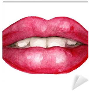 Ruby Lipstick Wall Mural • Pixers® • We Live To Change - Usta Rysunek (400x400), Png Download