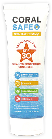 Coral Safe Spf 30 Travel Size Biodegradable Sunscreen - Coral Safe Natural Aloe Vera Gel - Biodegradable (500x500), Png Download