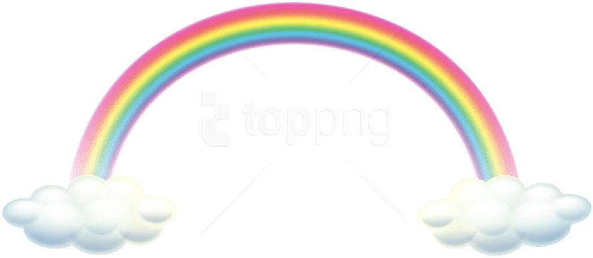 Free Png Download Rainbow With Clouds Png Images Background - Transparent Transparent Background Png Format Rainbow (850x372), Png Download