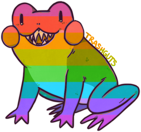 Frog But With A Stripy Rainbow Overlay (578x541), Png Download