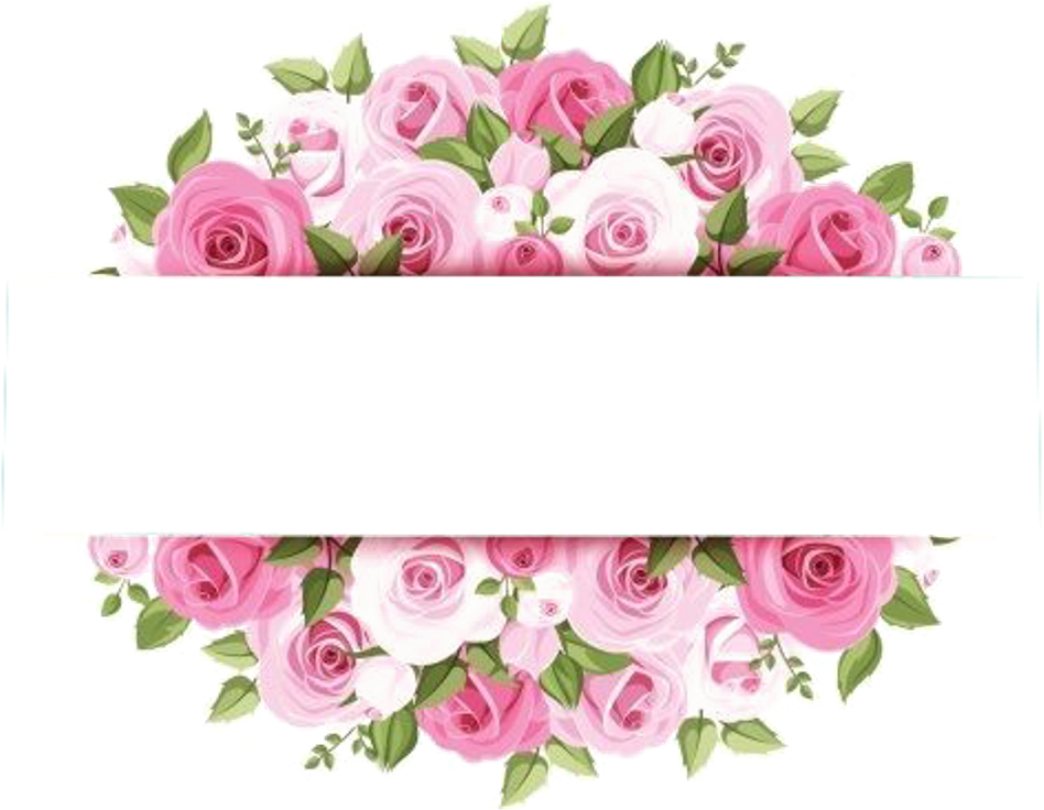 #florals #flowers #leaves #divider #header #textline - Pink Watercolor Flowers Border (1024x1024), Png Download