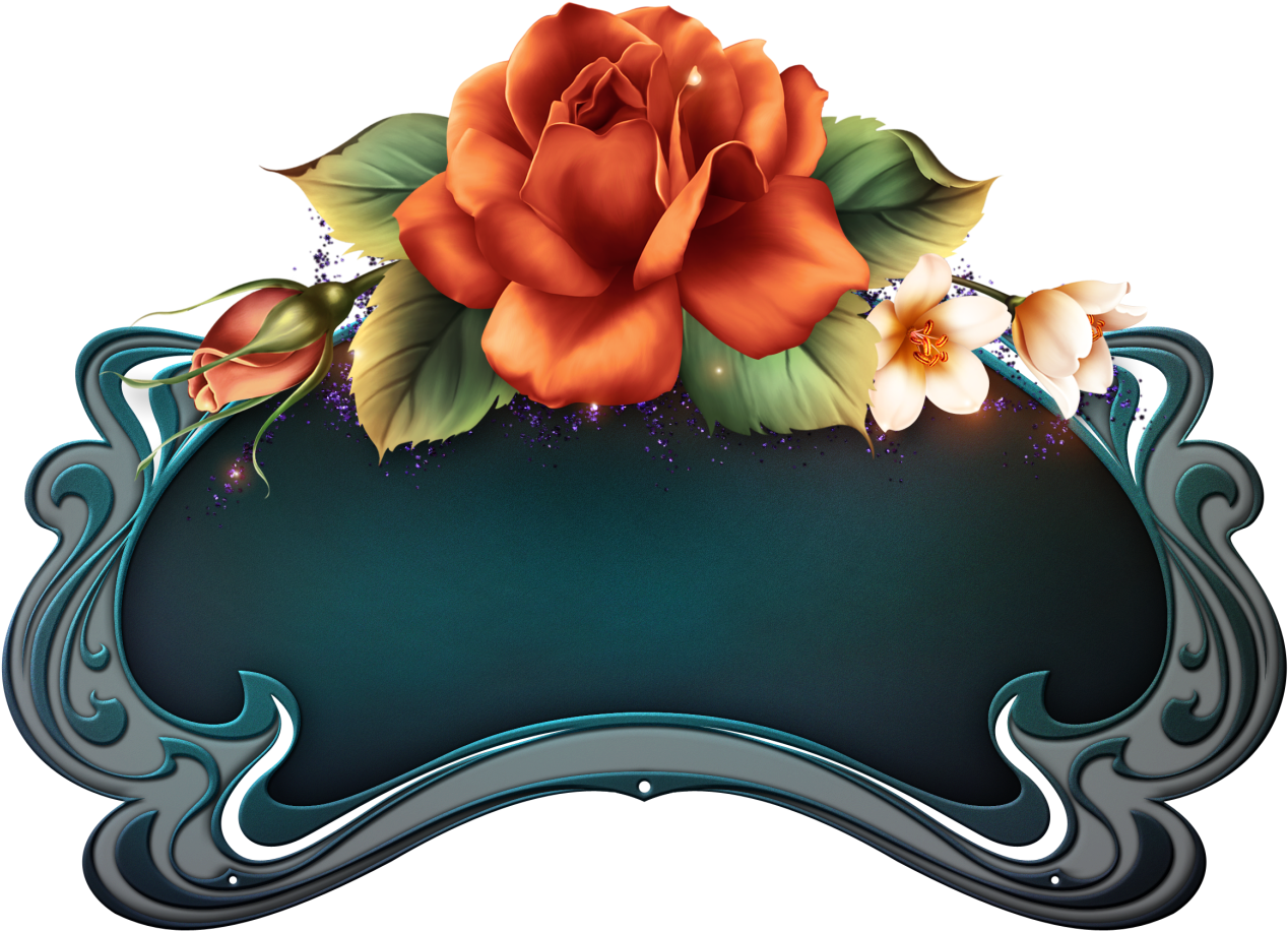 Summer Roses Flower Boarders, Flower Frame, Framed - Garden Roses (1280x929), Png Download