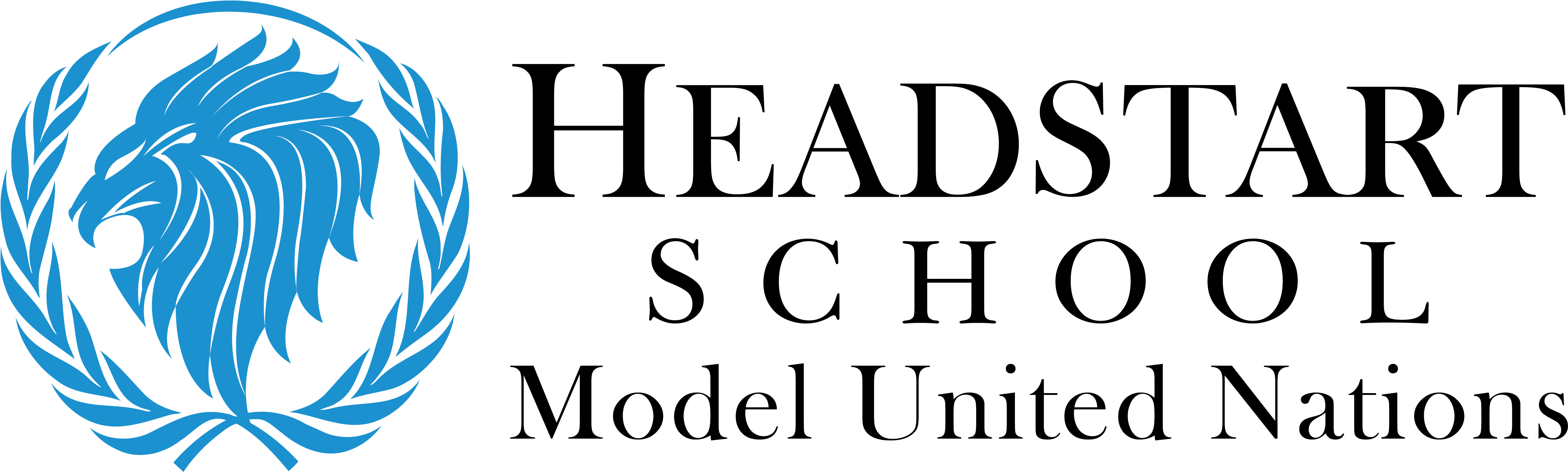 Headstart School Model United Nations - Black-and-white (5419x1727), Png Download