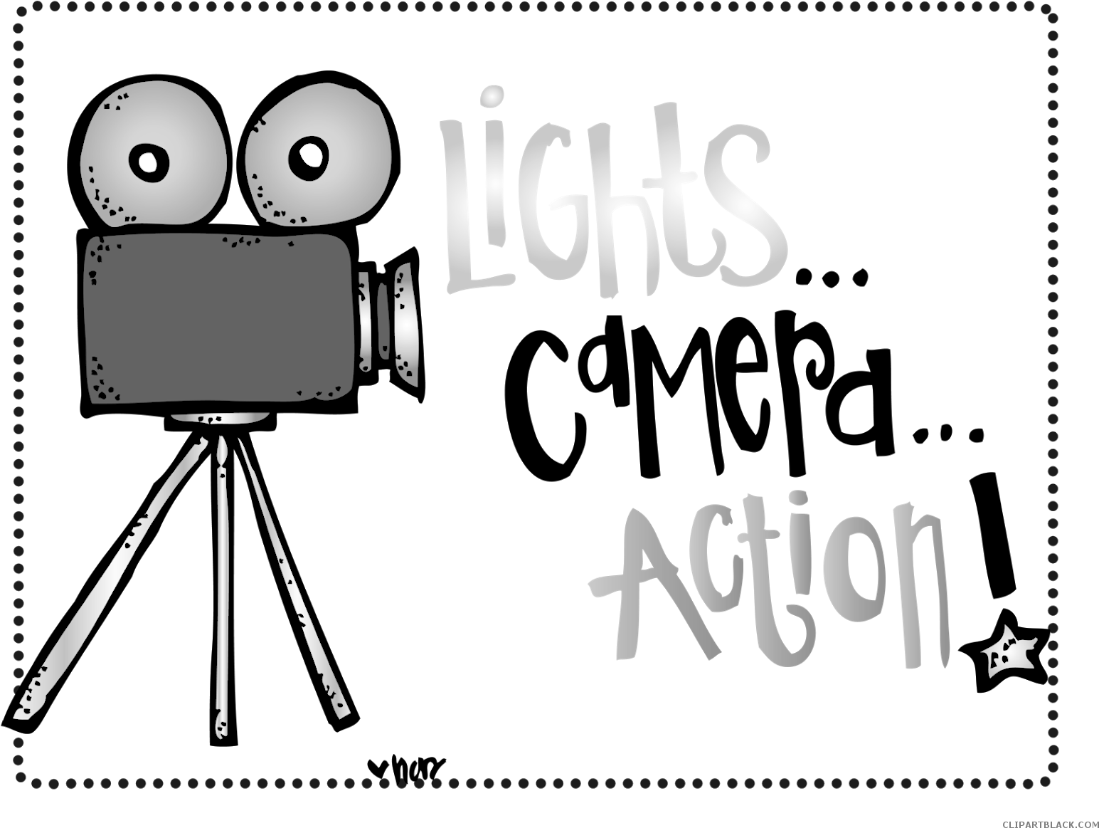Banner Library Stock Huge Freebie Download - Hollywood Lights Camera Action (1600x1238), Png Download
