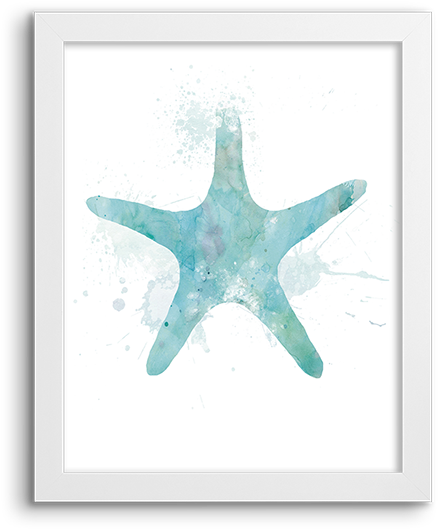 Watercolor Silhouette ~ Sea Star - Starfish (800x800), Png Download