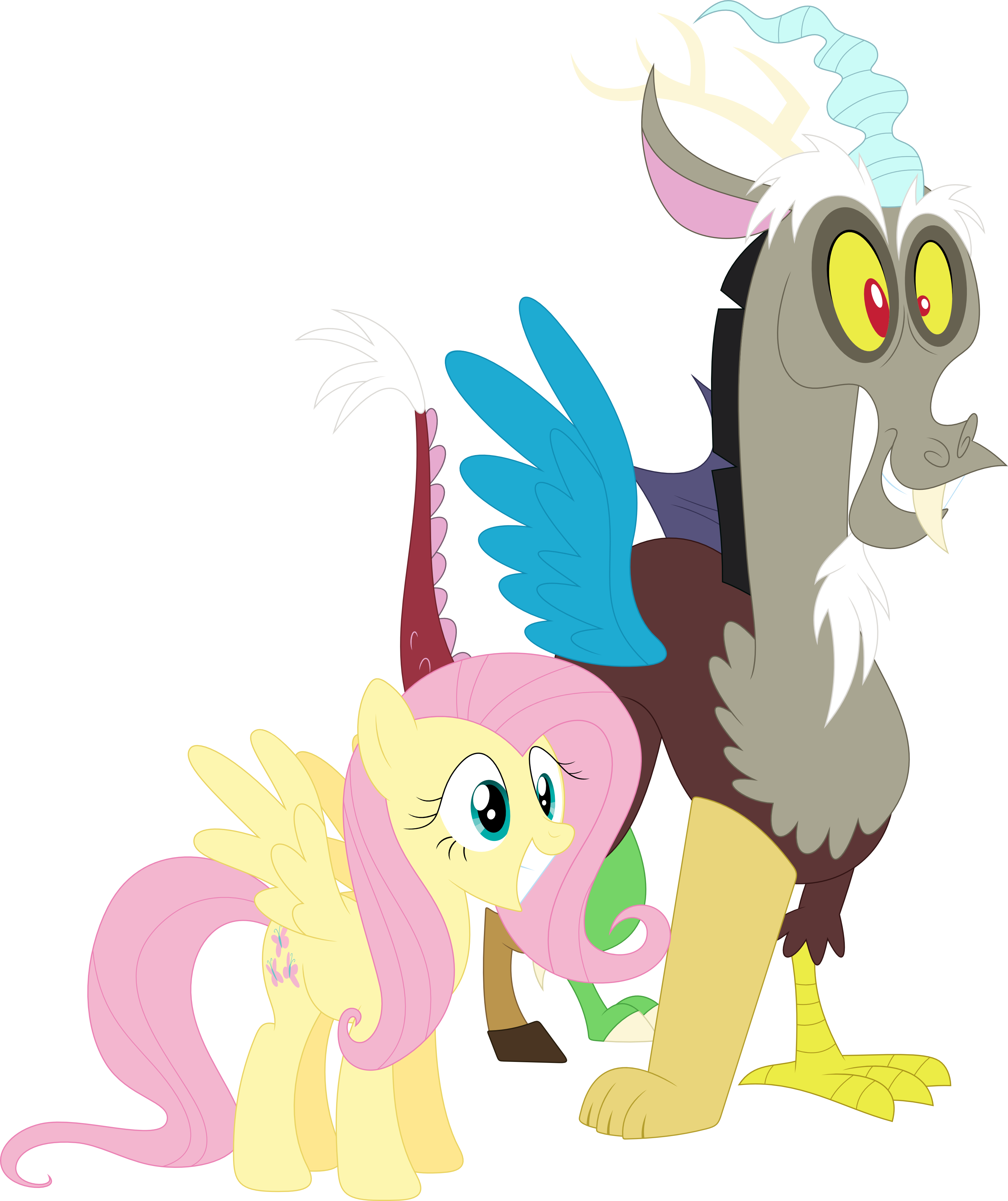 1336092 Safe Artist Colon Porygon2z Discord Fluttershy (3014x3592), Png Download