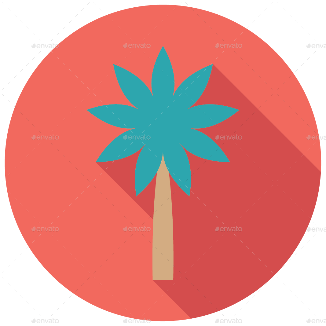 Palm Tree Icon - Flor De Cerezo Dibujo (1067x1067), Png Download