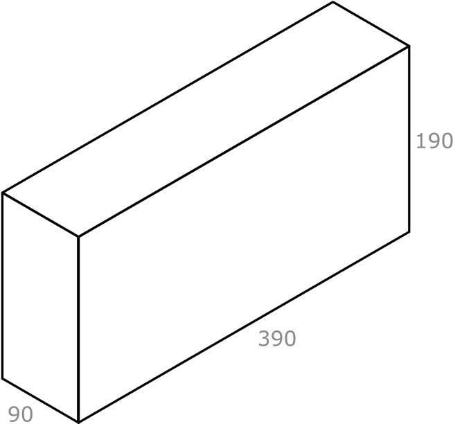 Full Length 90mm Wide Solid Masonry Block - Brikmakers Masonry Blocks (700x700), Png Download