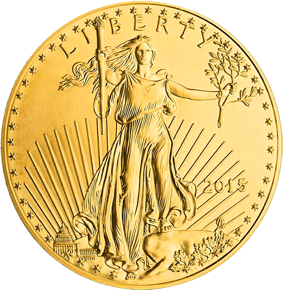 1 Oz Gold American Eagle Coin Back - American Gold Eagle (600x600), Png Download