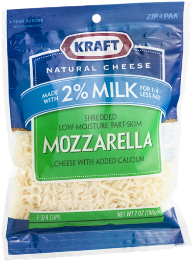 Kraft Finely Shredded Mozzarella Cheese (600x600), Png Download
