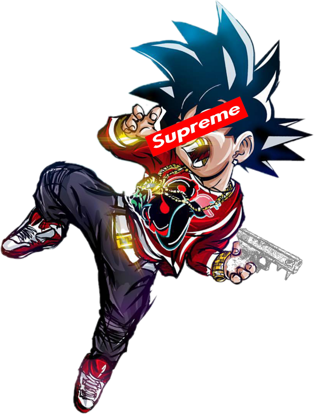 Goku Sticker - Dragon Ball Z Gucci (1024x1351), Png Download