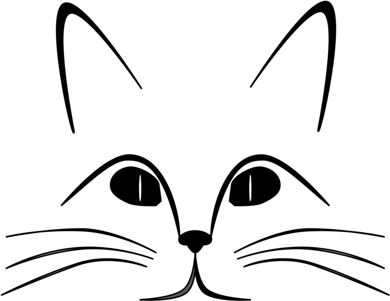Cat Felidae Drawing Whiskers Face Cat Face Clipart Black And White