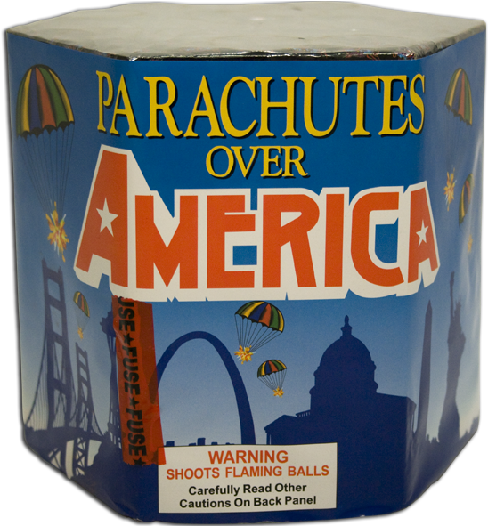 Parachutes Over America - Box (662x590), Png Download
