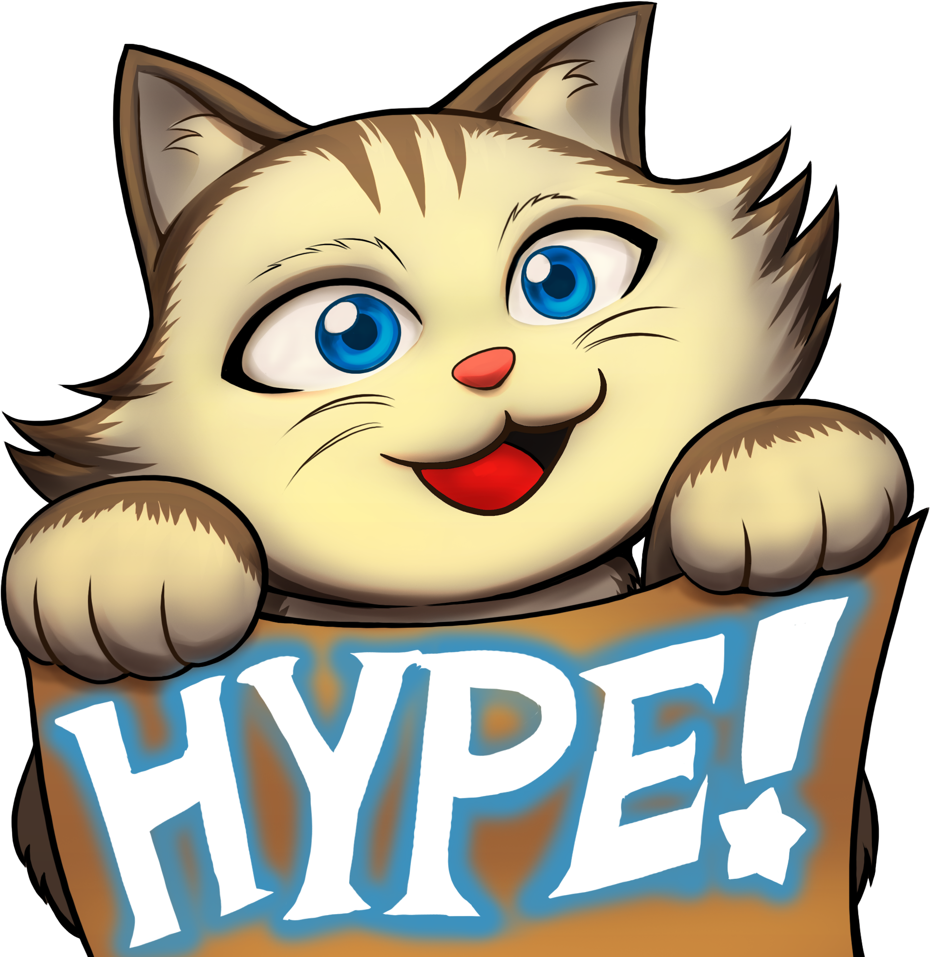Hype Olympian Kitten - Cartoon (2000x2000), Png Download
