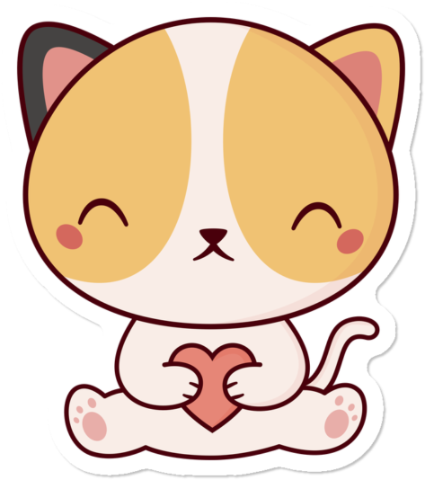 Kawaii Cute Cat Kitten - Kitten (650x650), Png Download