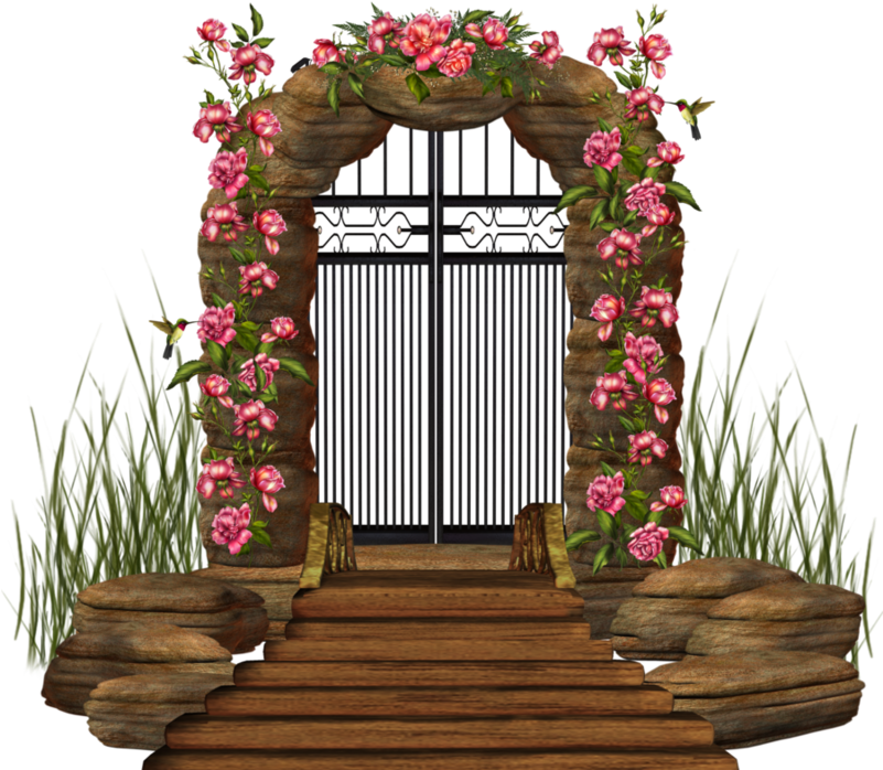 Flower Vine Png - Flower Gate Png (800x707), Png Download