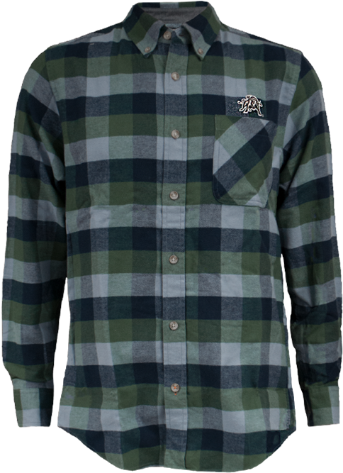 Aggie Bull Flannel L/s Shirt Blue & Green - Plaid (800x800), Png Download