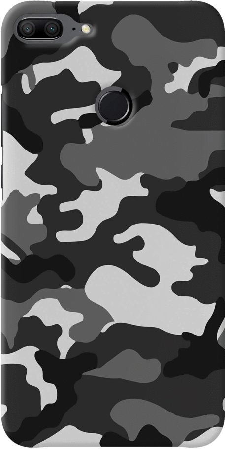 Black Abstract Camouflage Cover Case For Honor 9 Lite - Huawei (1024x1024), Png Download