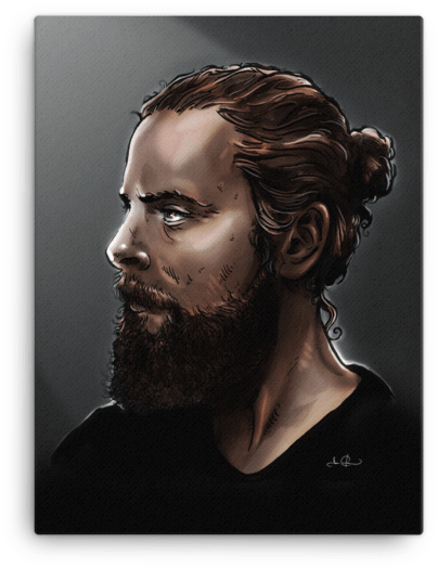 Manbun In The Dark Canvas - Bronze Sculpture (600x600), Png Download