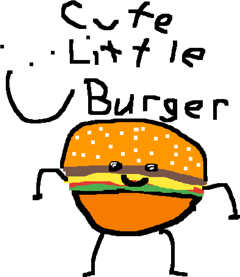 Cute Little Burger (1000x1000), Png Download