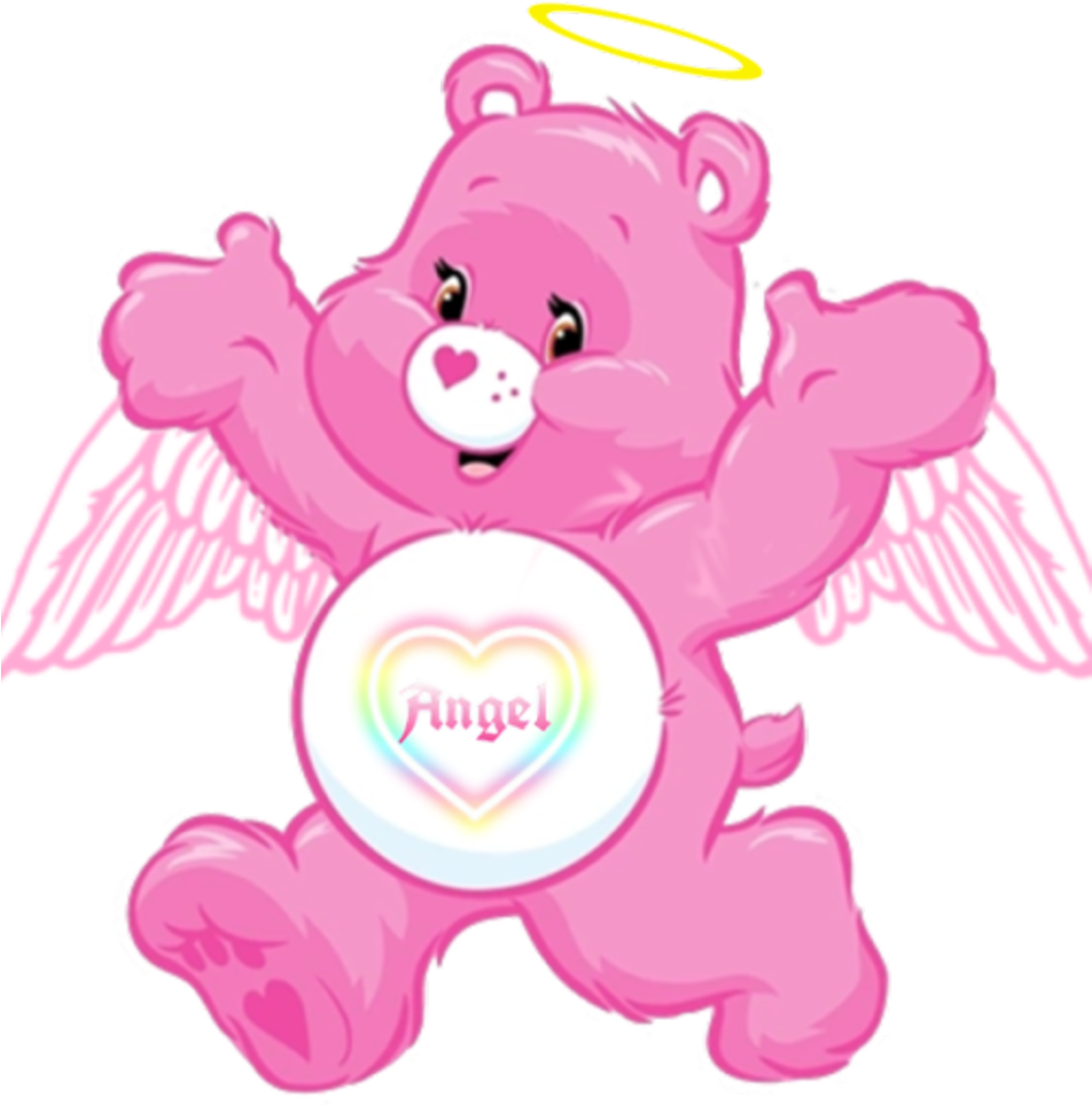 #angel #carebears #pink #cute #wings #halo #aesthetic - Good Luck Bear (1024x1149), Png Download