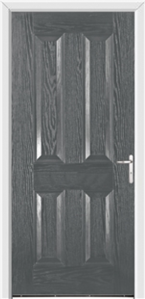 Richmond Grey External Fire Door With Frame And Ironmongery - Screen Door (950x962), Png Download