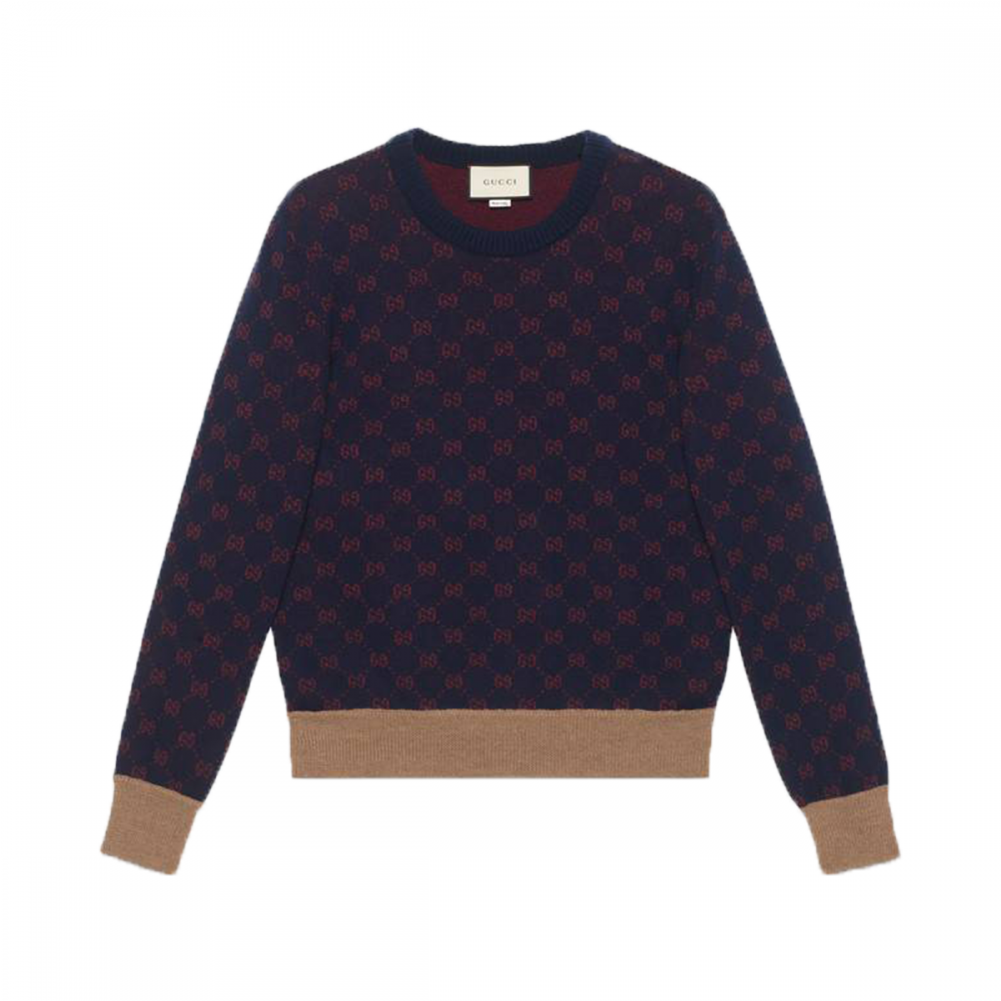 More Views - Gucci Jacquard Sweater (1000x1231), Png Download