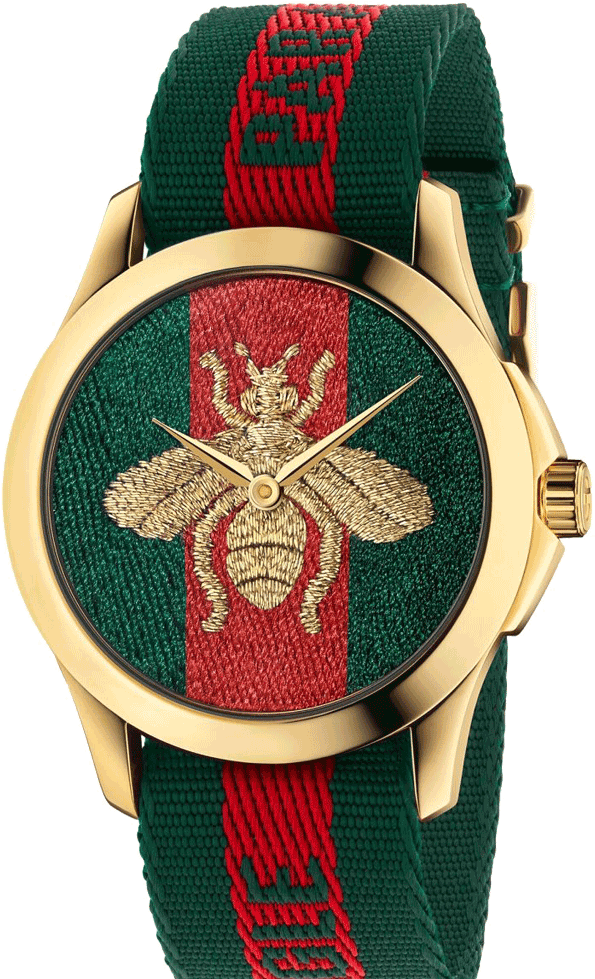 Gucci Green And Red Watch (845x1024), Png Download