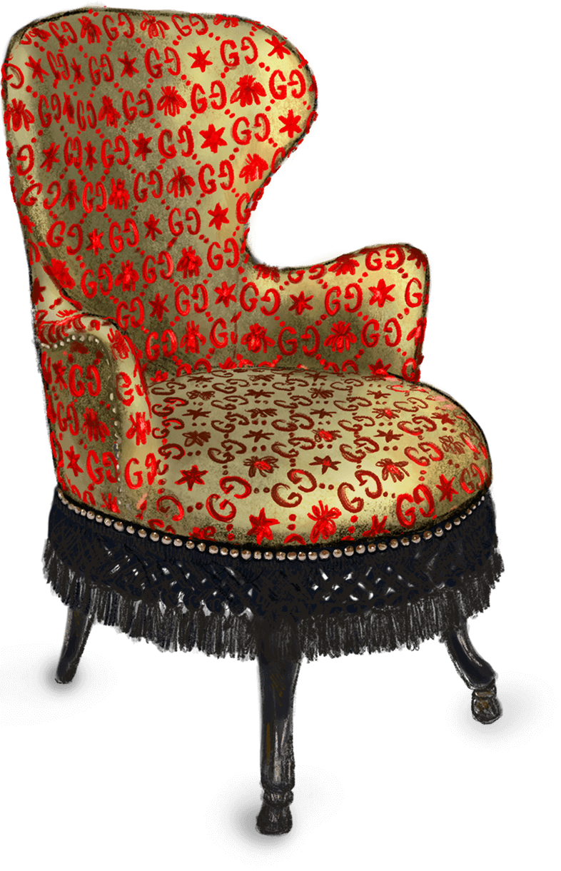 Gucci Jacquard Chair Red (786x1220), Png Download