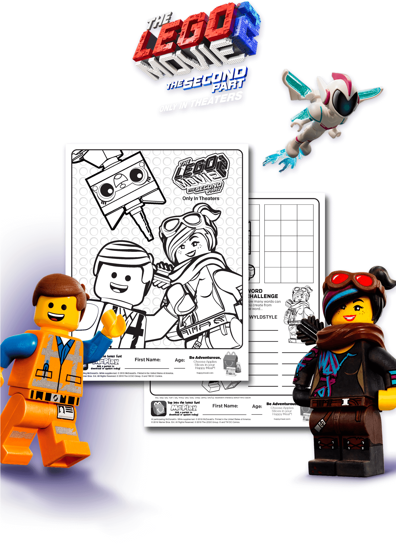 Lego, Exciting Coloring & Activity Sheets - Happy Meal Februari 2018 (1360x2079), Png Download